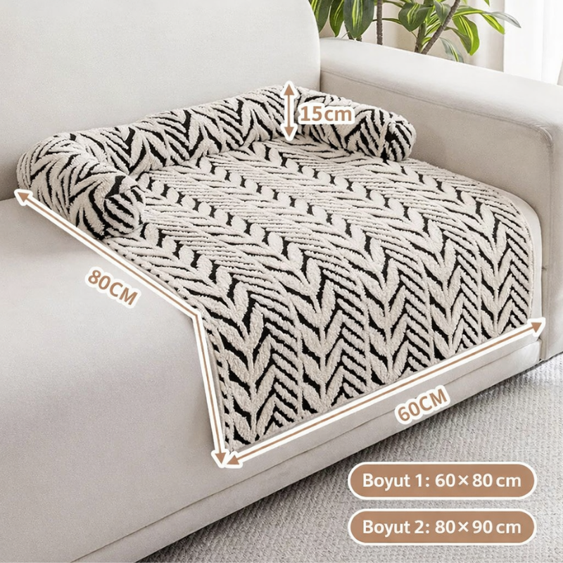 Peluş Kaymaz Evcil Hayvan Yatağı & Minderi