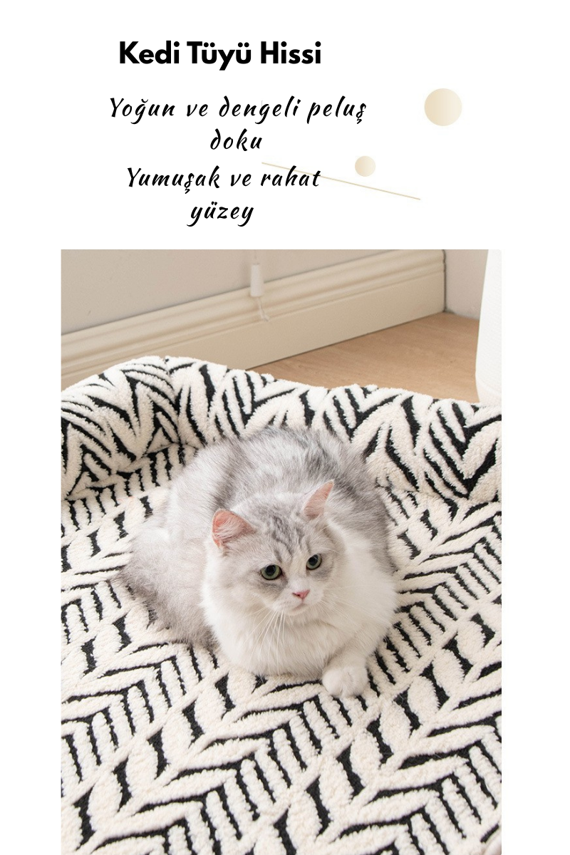 Peluş Kaymaz Evcil Hayvan Yatağı & Minderi