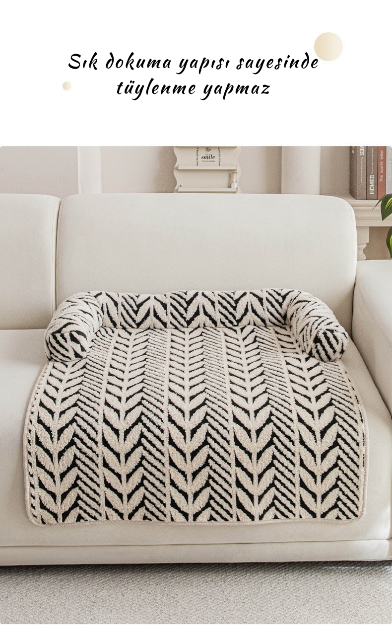 Peluş Kaymaz Evcil Hayvan Yatağı & Minderi