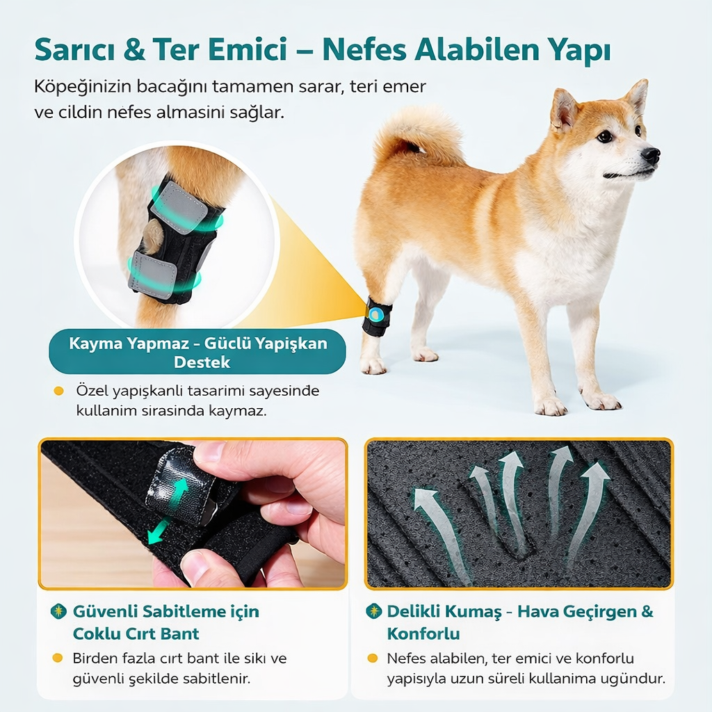 Köpek Diz Koruyucu & Eklem Destek Pedi – Yaşlı ve Aktif Köpekler İçin Koruma