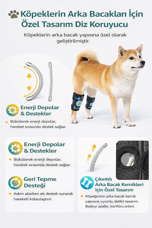 Köpek Diz Koruyucu & Eklem Destek Pedi – Yaşlı ve Aktif Köpekler İçin Koruma