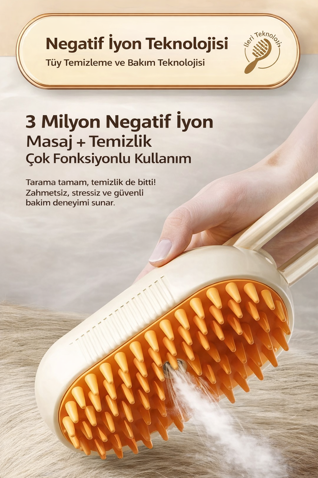 Kablosuz Şarjlı Spreyli Kedi & Köpek Tarağı